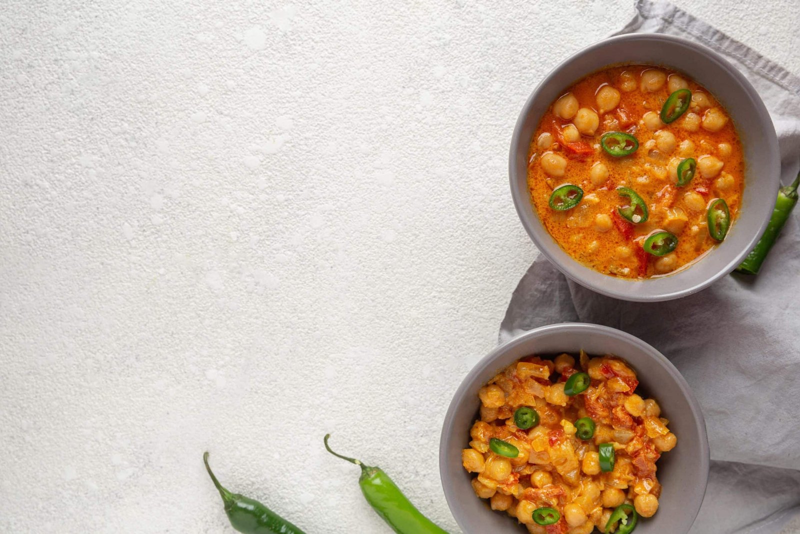 Chickpea curry in bowls